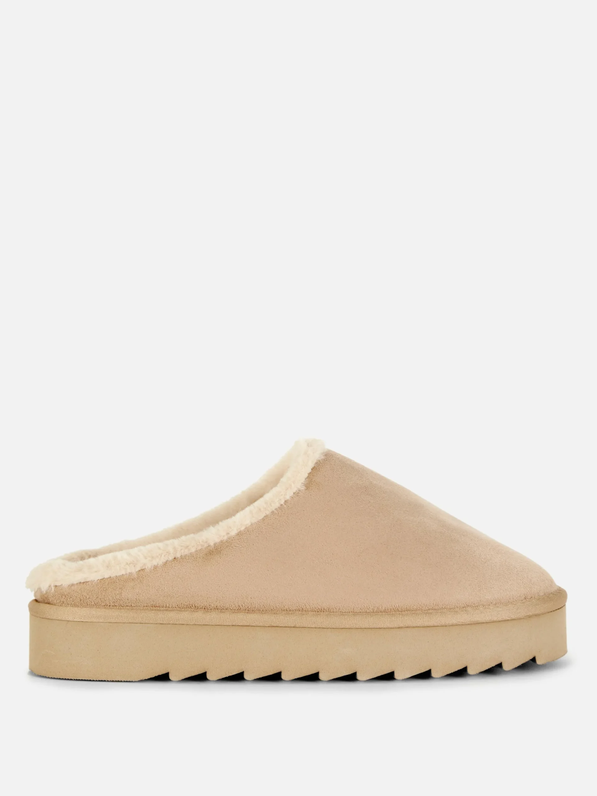 Chaussons|Primark Mules Doublées En Fausse Fourrure Naturel