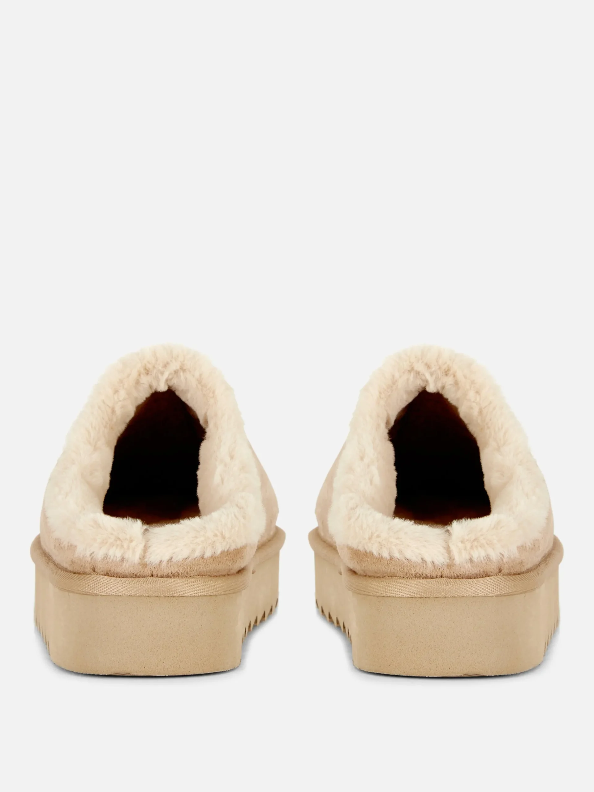 Chaussons|Primark Mules Doublées En Fausse Fourrure Naturel