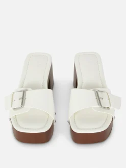 Chaussures À Talons|Primark Mules Sabots à Talons épais Rita Ora Blanc