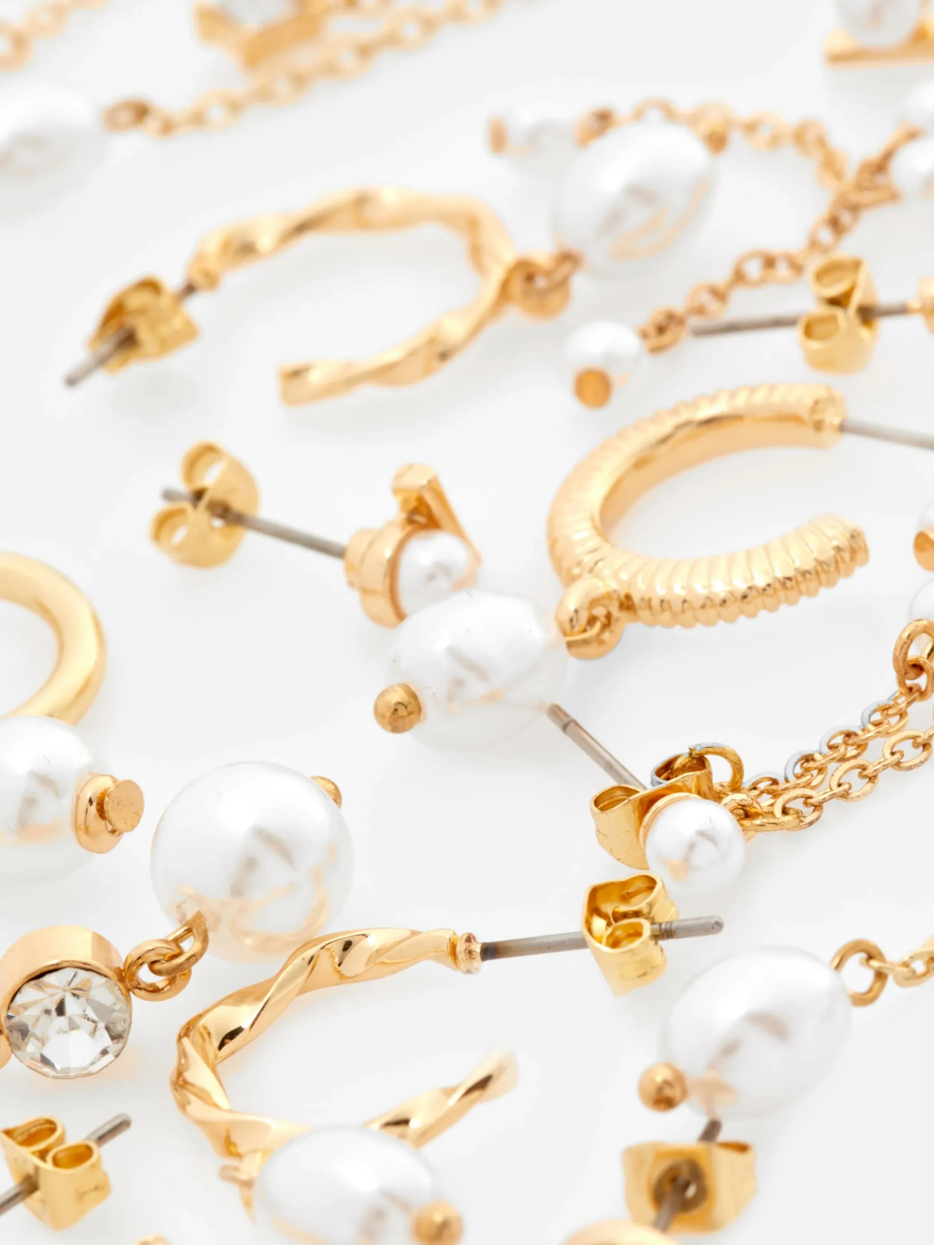Bijoux|Primark 9 paires De Boucles D'oreilles à Fausses Perles Jaune