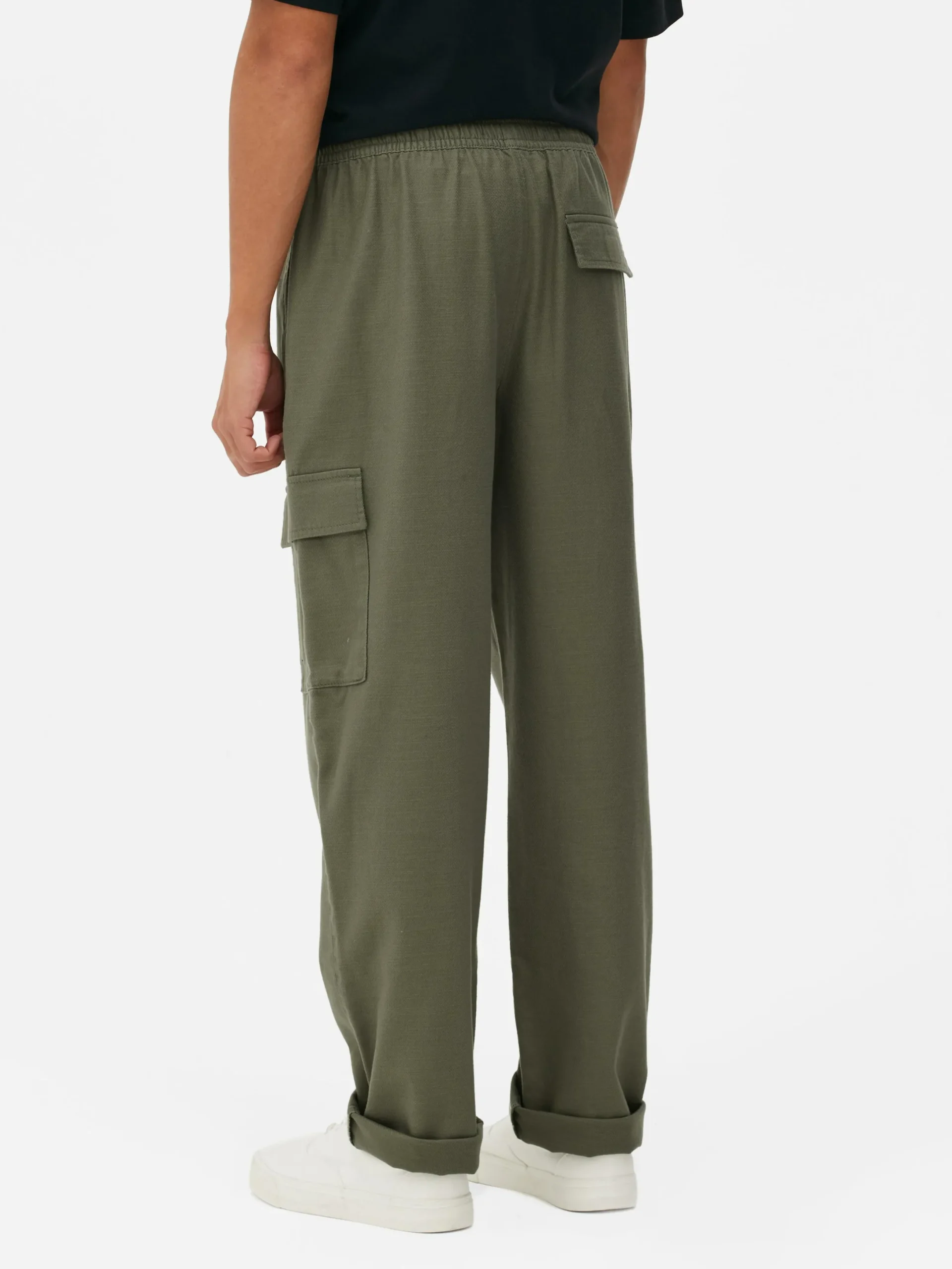 Pantalon|Primark Pantalon Cargo à Cordon De Serrage à La Taille Kaki