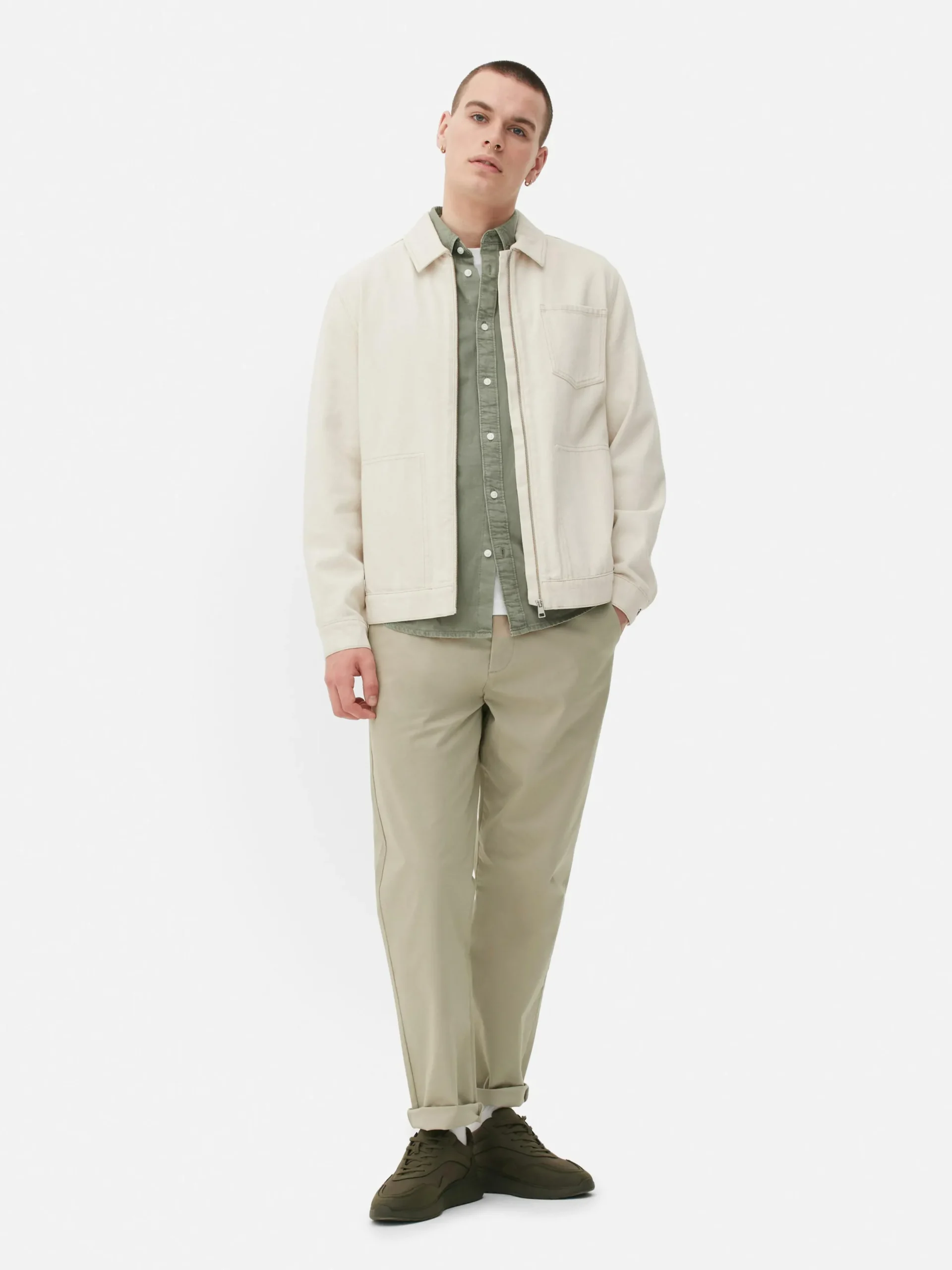 Pantalon|Primark Pantalon Chino Coupe Droite Grège