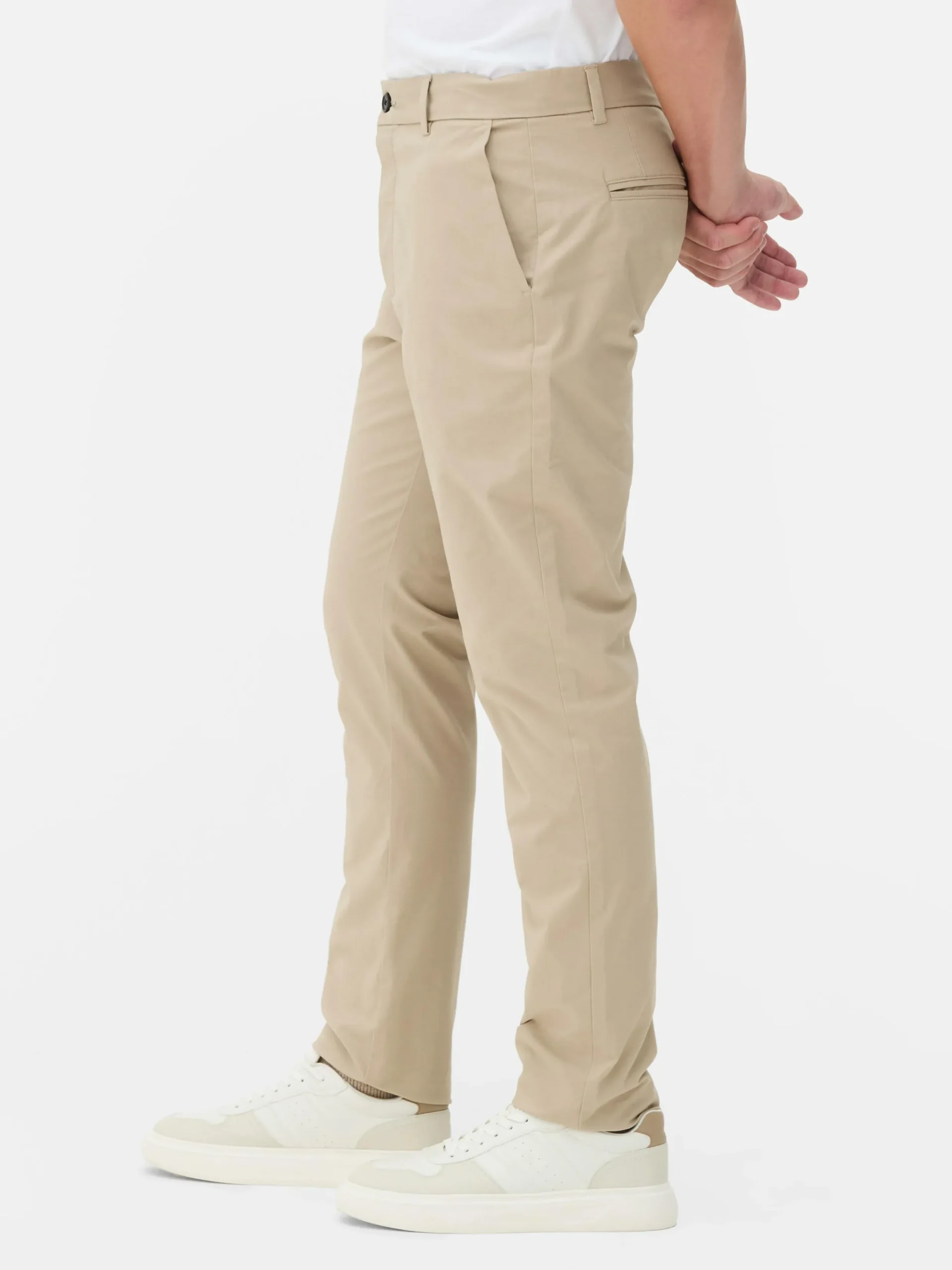 Pantalon|Primark Pantalon Chino Stretch Coupe Slim Grège