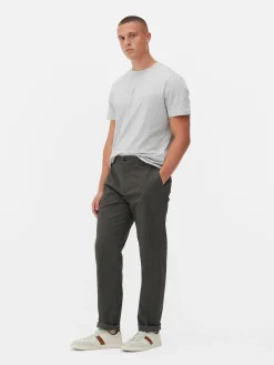 Pantalon|Primark Pantalon Chino Stretch Coupe Droite Anthracite