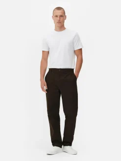 Pantalon|Primark Pantalon Chino Stretch Coupe Droite Marron