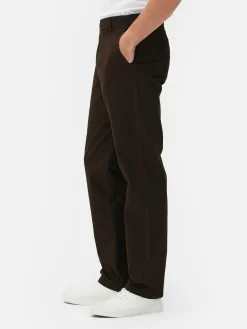 Pantalon|Primark Pantalon Chino Stretch Coupe Droite Marron