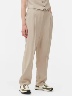 Pantalons Et Leggings|Primark Pantalon Droit Ajusté à Coordonner Grège