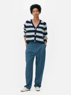 Pantalons Et Leggings|Primark Pantalon Droit Ajusté à Coordonner Bleu foncé
