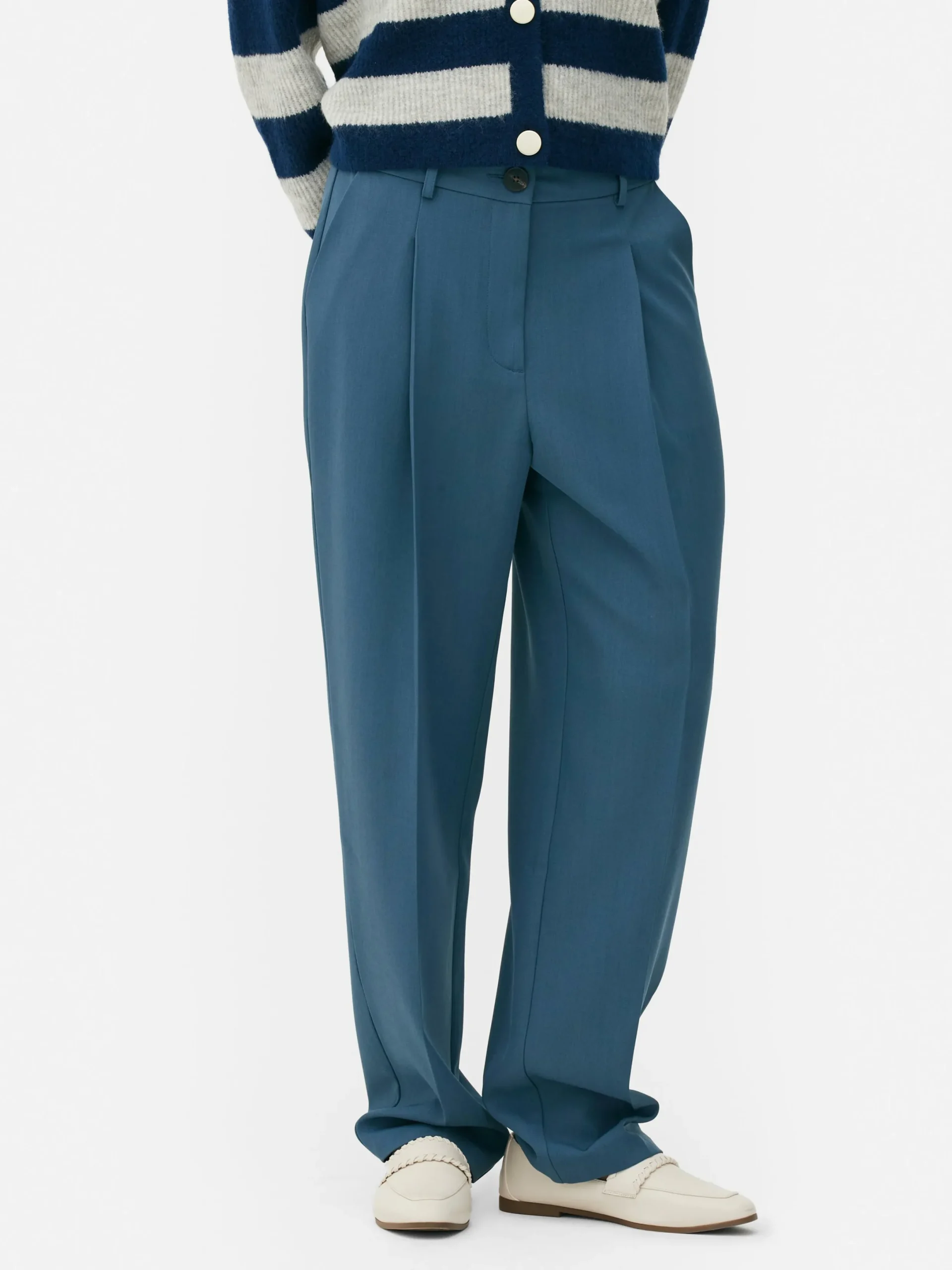 Pantalons Et Leggings|Primark Pantalon Droit Ajusté à Coordonner Bleu foncé