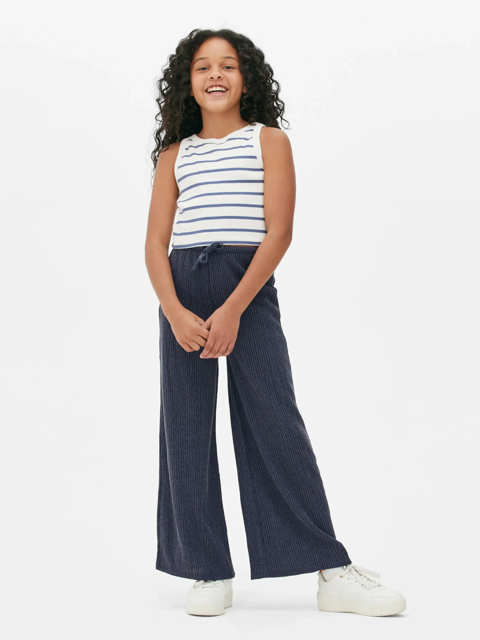 Pantalons Et Leggings|Primark Pantalon Froncé à Cordon De Serrage Bleu