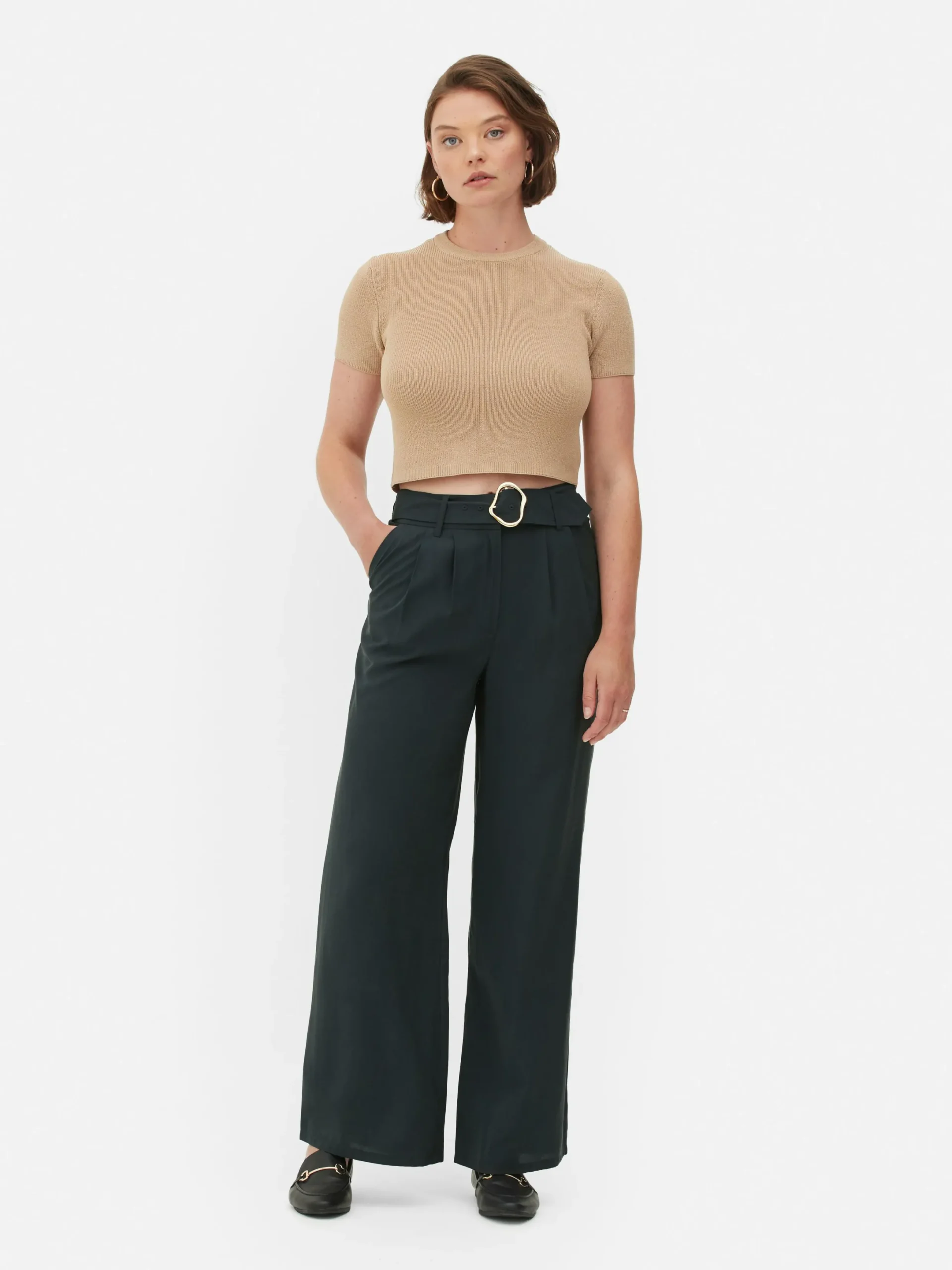 Pantalons Et Leggings|Primark Pantalon Large à Boucle à Coordonner Noir