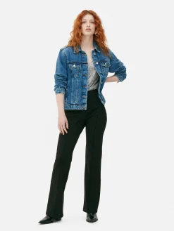 Pantalons Et Leggings|Primark Pantalon évasé En Point De Rome Noir