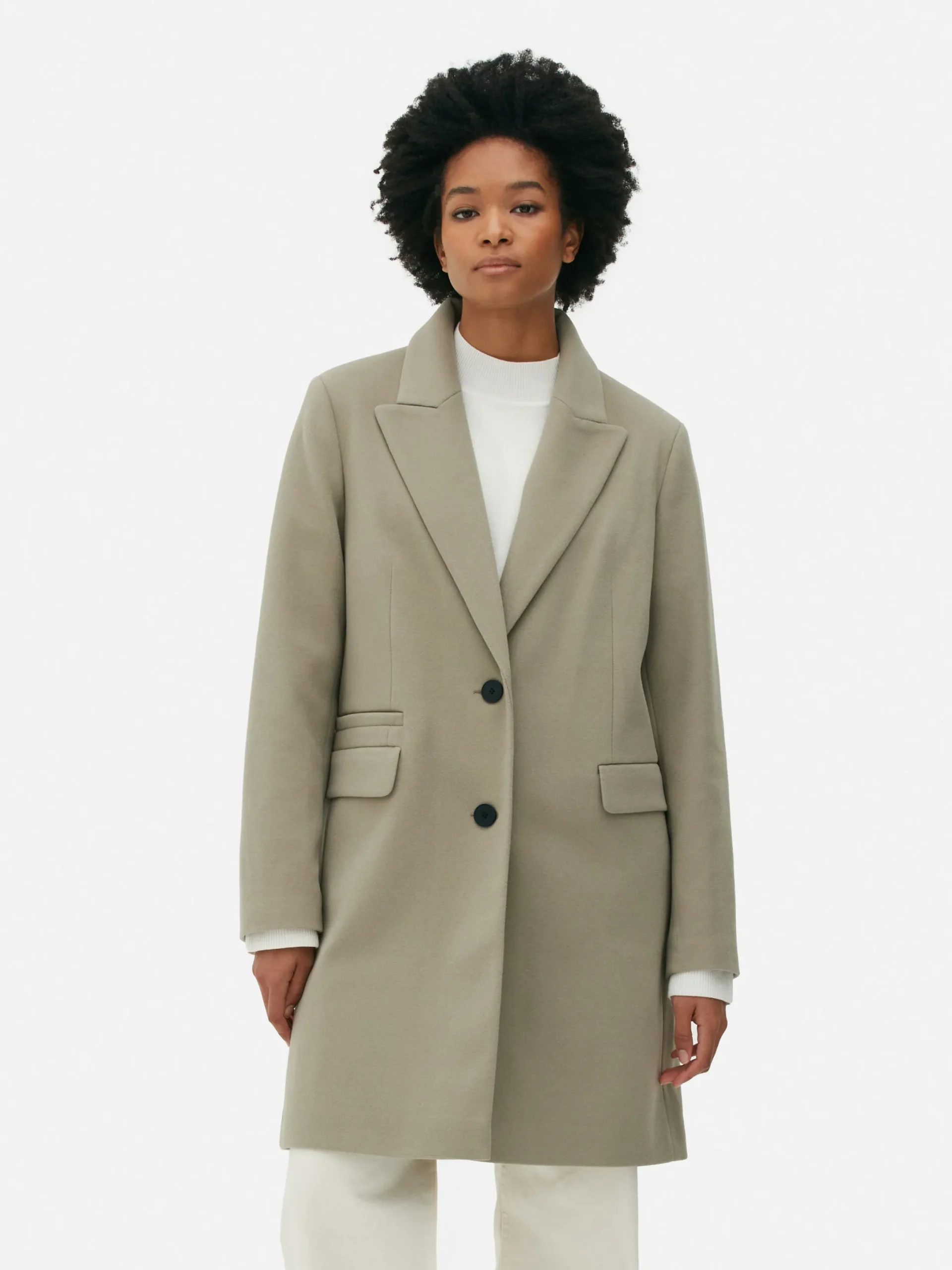 Manteaux Et Vestes|Primark Pardessus à Boutonnage Simple Kaki
