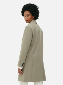 Manteaux Et Vestes|Primark Pardessus à Boutonnage Simple Kaki