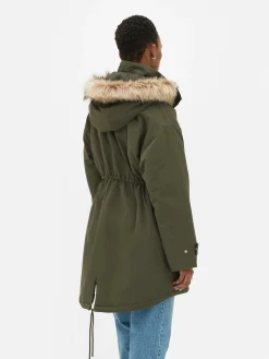 Manteaux Et Vestes|Primark Parka à Capuche En Fausse Fourrure Kaki