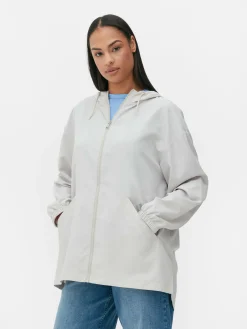 Manteaux Et Vestes|Primark Parka Imperméable Légère à Capuche Gris clair