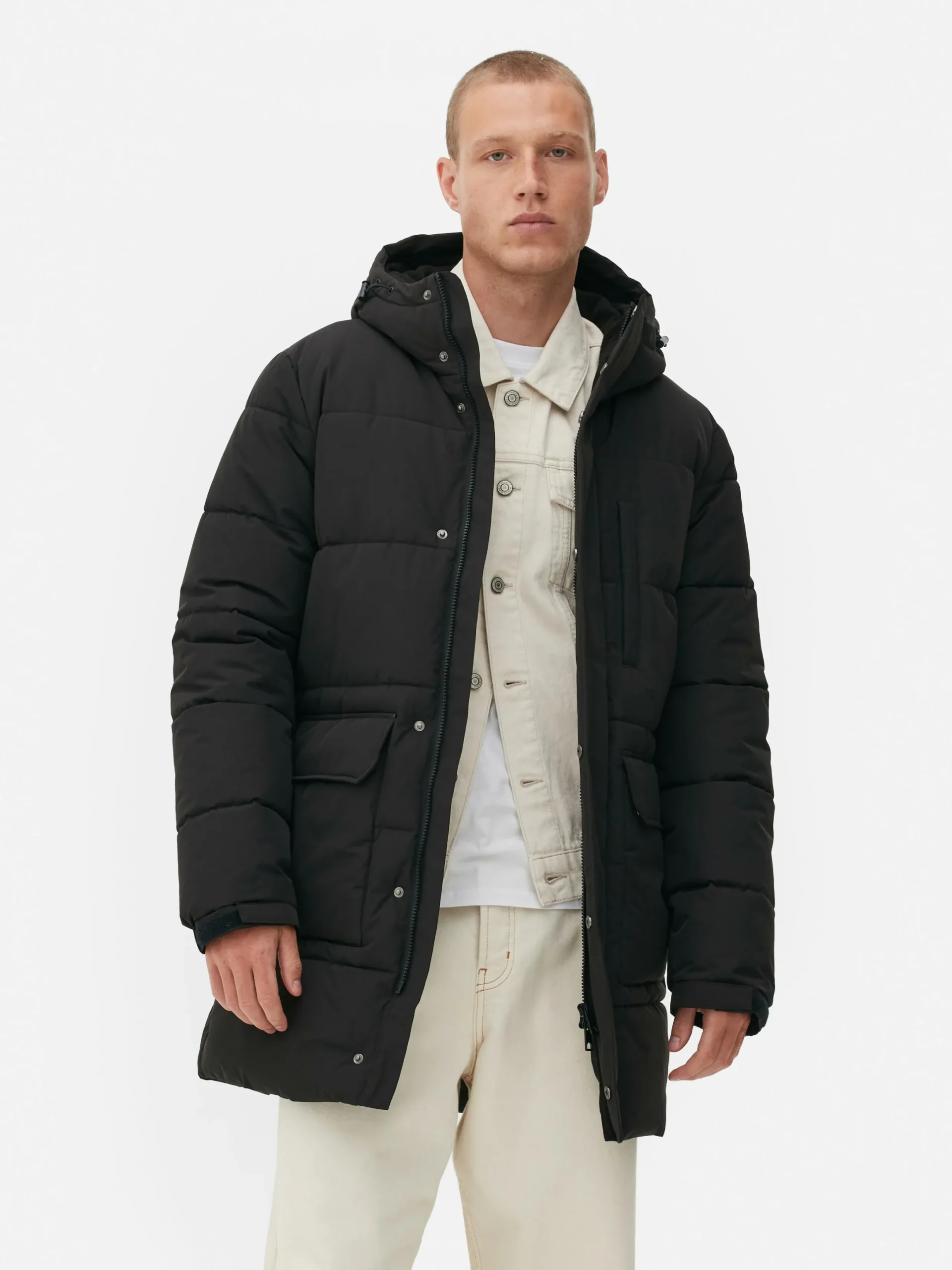 Manteaux Et Vestes|Primark Parka Matelassée à Capuche Noir