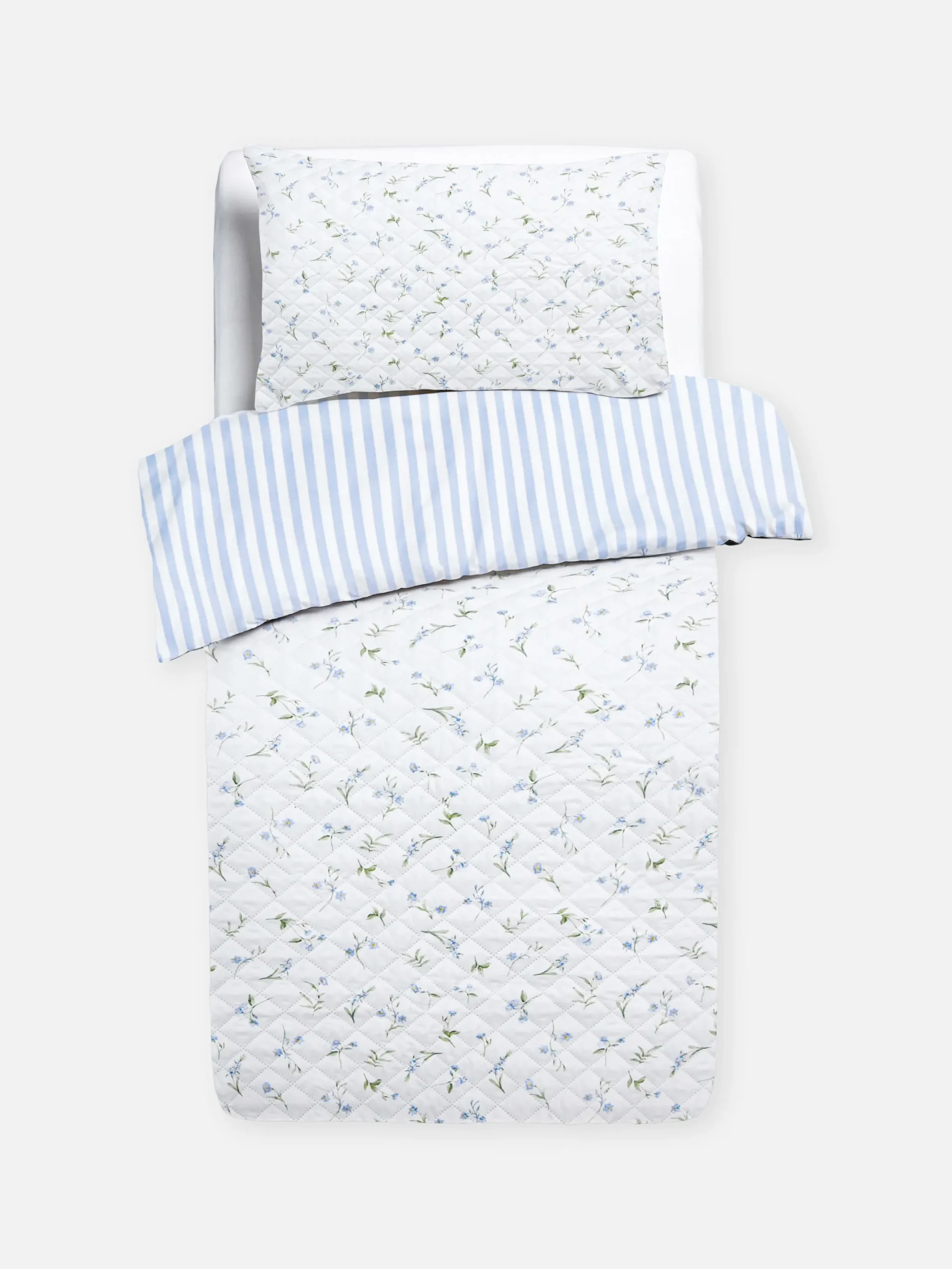 Housses De Couette Et Parures De Lit|Primark Parure De Lit Simple En Pinsonic à Petites Fleurs Bleu