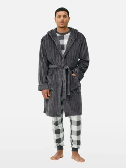 Pyjamas|Primark Peignoir à Rayures Effet Dévoré Anthracite
