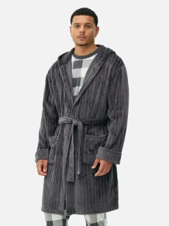 Pyjamas|Primark Peignoir à Rayures Effet Dévoré Anthracite