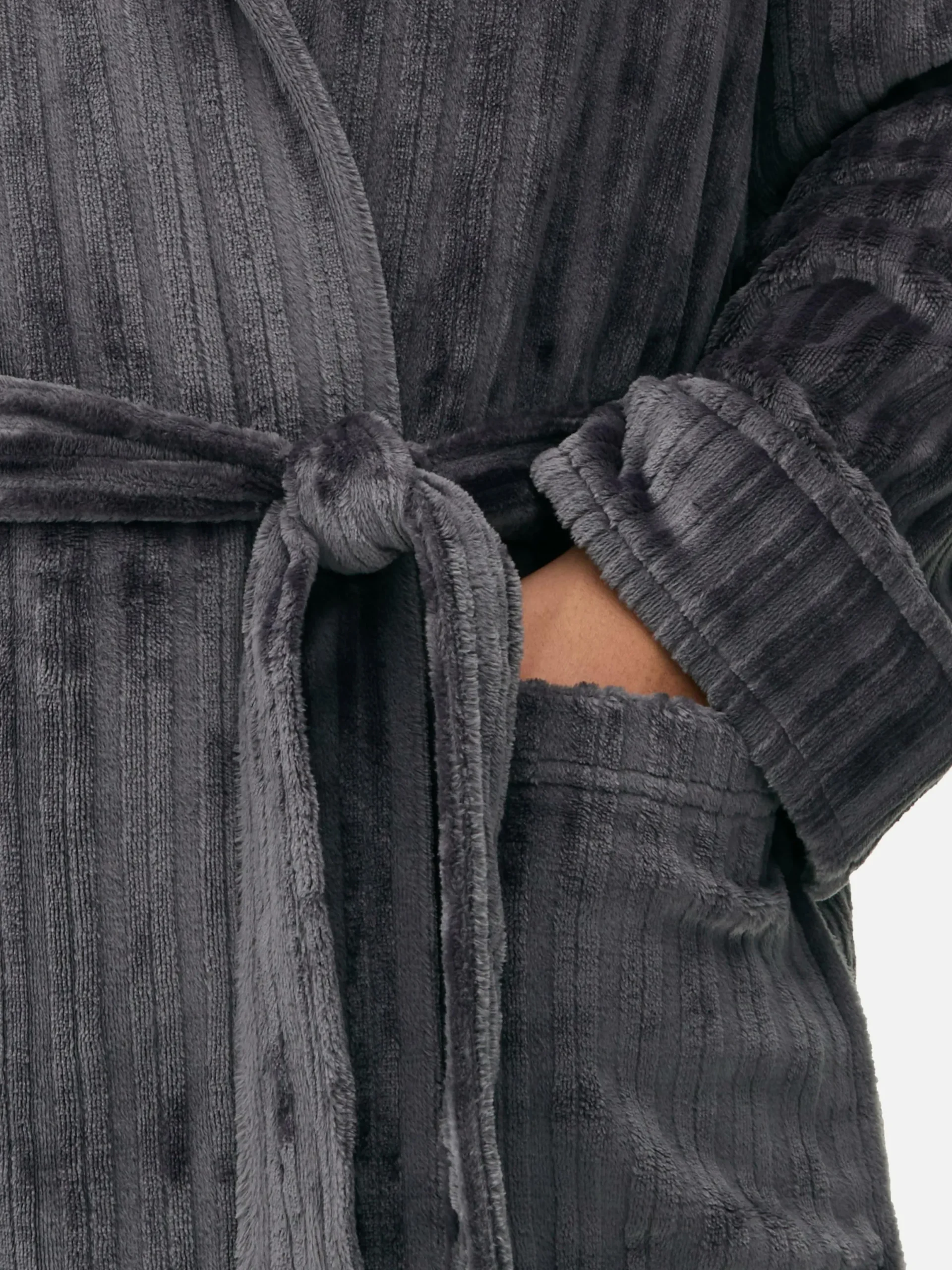 Pyjamas|Primark Peignoir à Rayures Effet Dévoré Anthracite