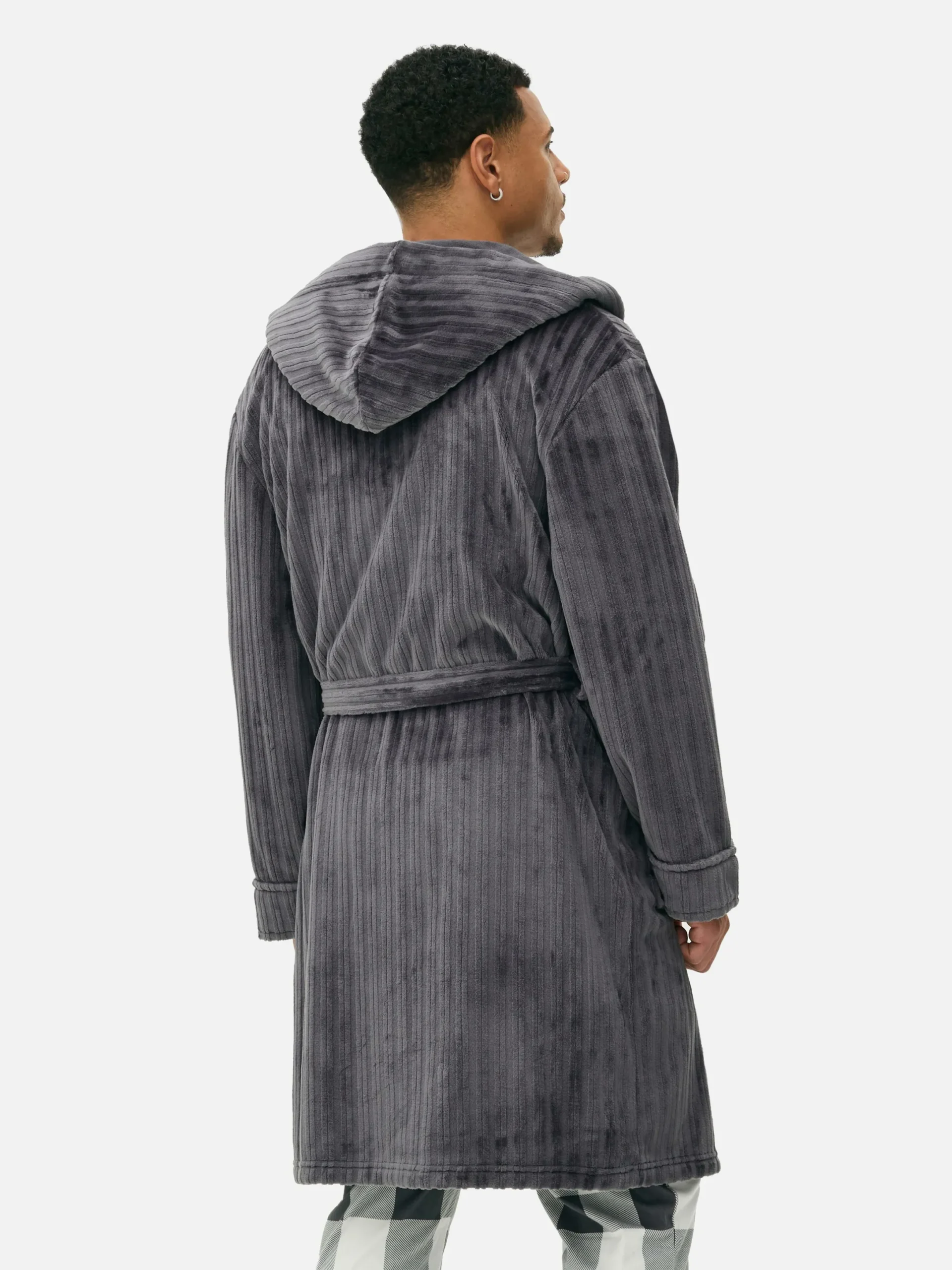 Pyjamas|Primark Peignoir à Rayures Effet Dévoré Anthracite