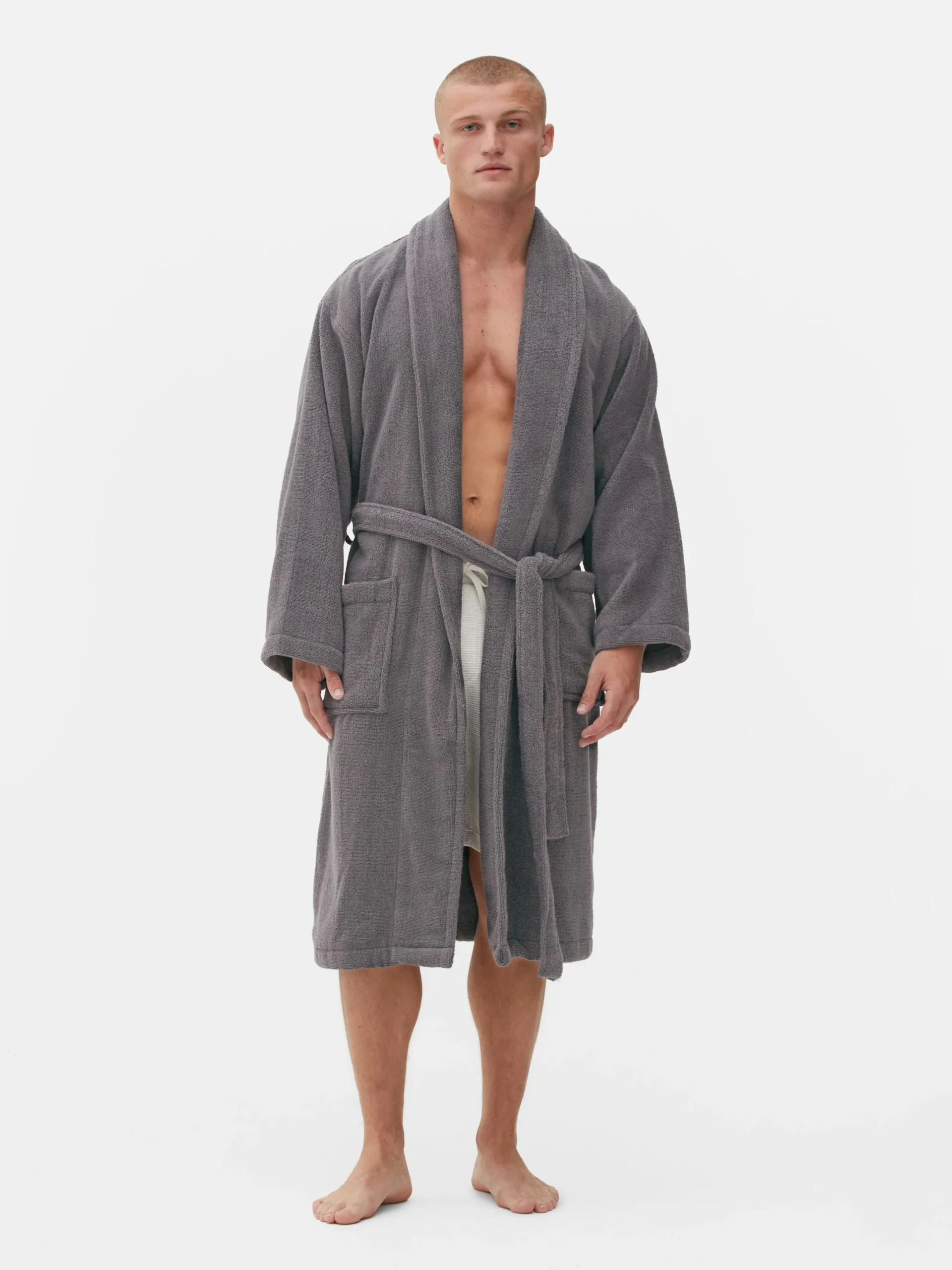 Peignoirs|Primark Peignoir De Spa En Tissu-éponge Coton Anthracite