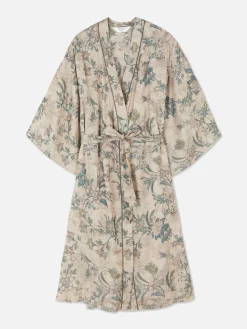 Peignoirs|Primark Peignoir En Satin à Fleurs Kaki