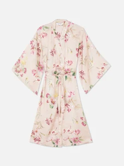 Peignoirs|Primark Peignoir Floral En Satin Rose