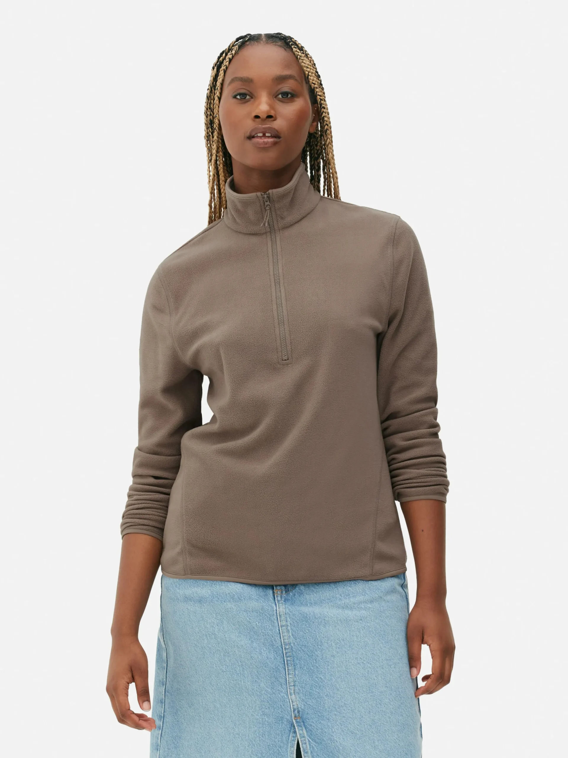 Pulls Et Gilets|Primark Polaire à Col Zippé Taupe
