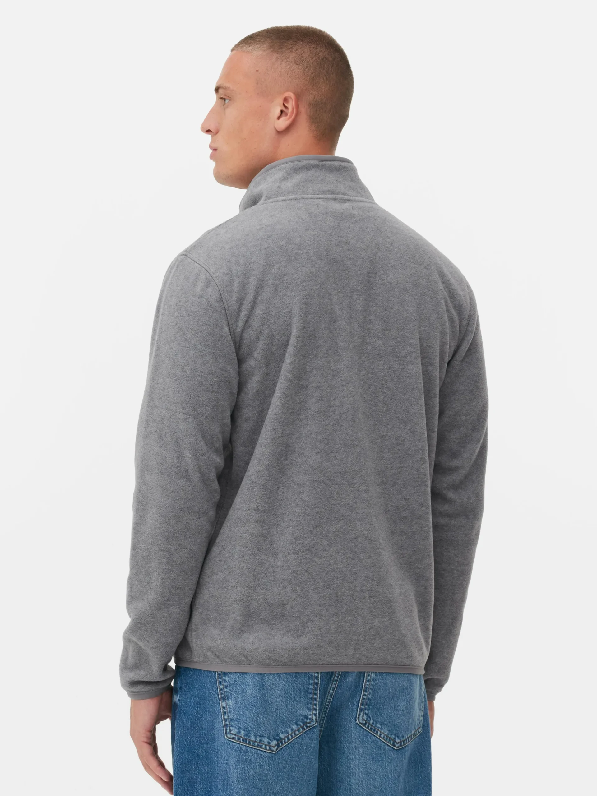 Manteaux Et Vestes|Primark Polaire Zippée à Col Cheminée Gris chiné
