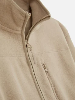 Manteaux Et Vestes|Primark Polaire Zippée à Col Cheminée Grège