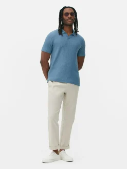 Hauts Et T-Shirts|Primark Polo En Maille Texturée Kem Bleu