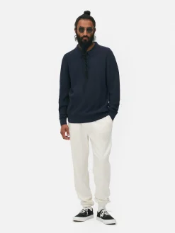 Pulls Et Gilets|Primark Polo Texturé à Manches Longues Bleu marine