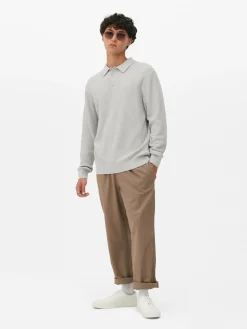 Pulls Et Gilets|Primark Polo Texturé à Manches Longues Gris