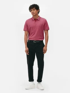 Hauts Et T-Shirts|Primark Polo Tissé Birdseye Rouge