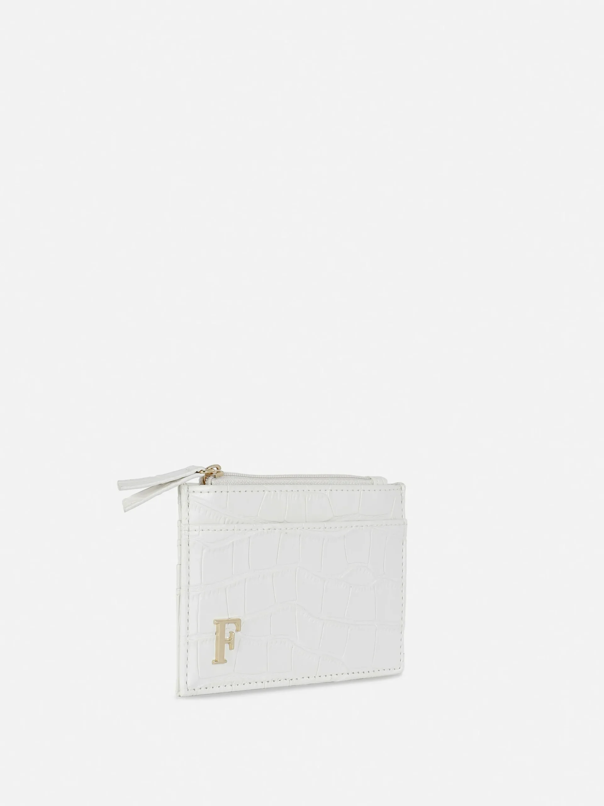 Sacs Et Porte-Monnaie|Primark Porte-cartes Effet Croco à Initiale Écru
