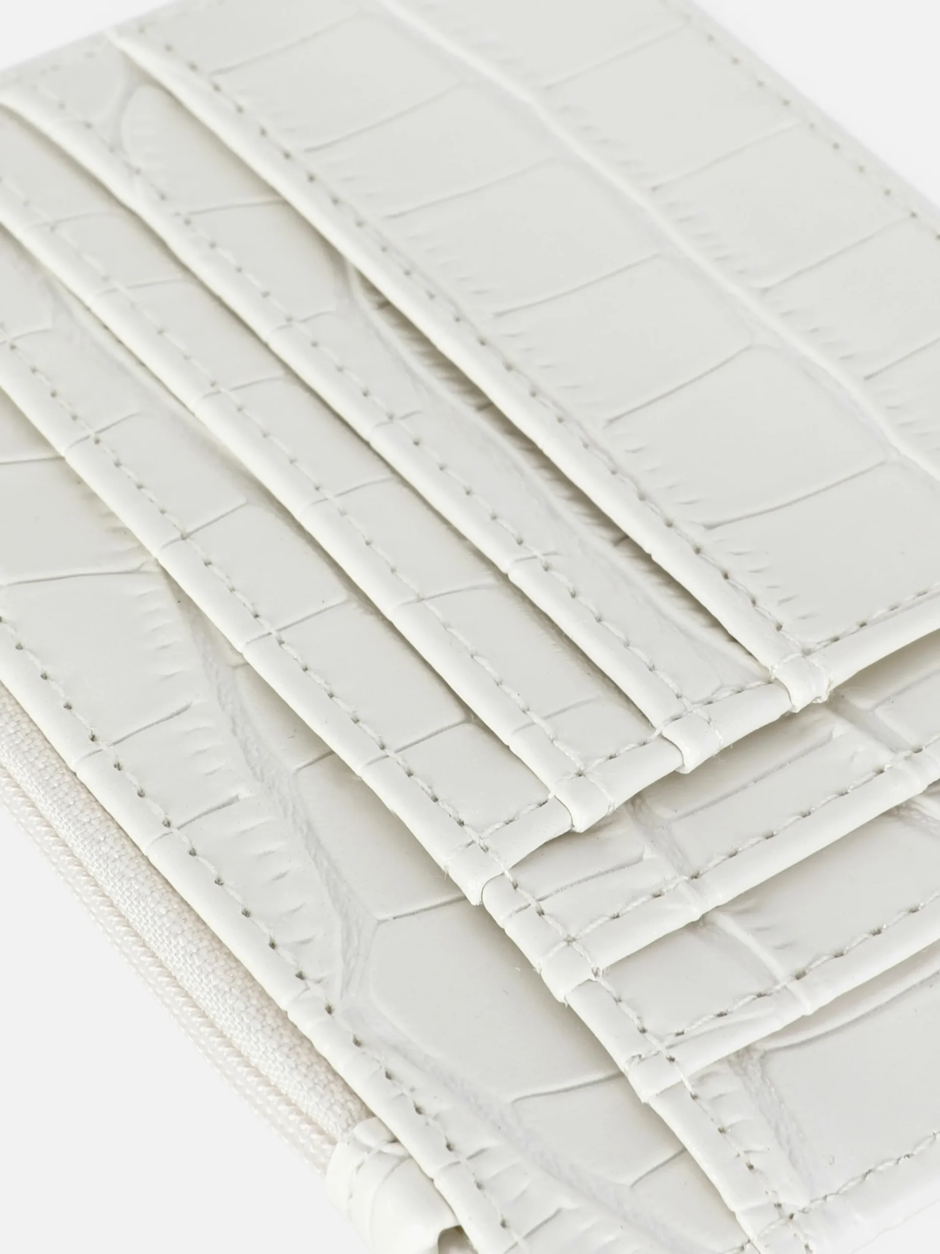 Sacs Et Porte-Monnaie|Primark Porte-cartes Effet Croco à Initiale Écru