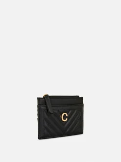 Sacs Et Porte-Monnaie|Primark Porte-cartes Matelassé à Initiale Noir