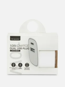 Chargeurs|Primark Prise USB Double à Deux Broches 10 W Blanc