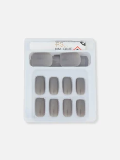 Faux Ongles|Primark PS... Faux Ongles Brillants Carrés Gris
