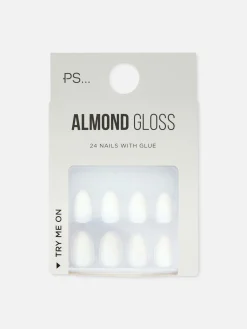 Faux Ongles|Primark PS... Faux Ongles Brillants En Forme D'amande Blanc