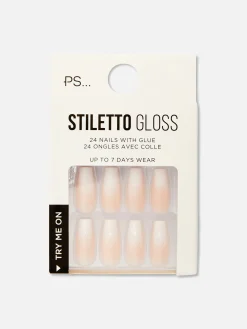 Faux Ongles|Primark PS... Faux Ongles Brillants Stiletto Effet Dégradé Nude