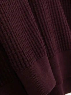 Pulls Et Gilets|Primark Pull à Col Ras-du-cou En Point De Panier Tressé Bordeaux