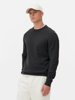 Pulls Et Gilets|Primark Pull à Col Ras-du-cou En Point De Panier Tressé Anthracite