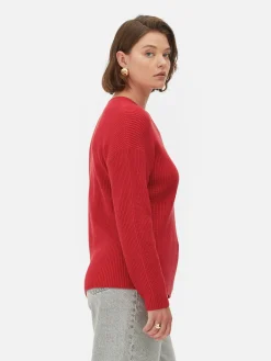 Pulls Et Gilets|Primark Pull à Col Ras-du-cou Et à Boutons Rouge