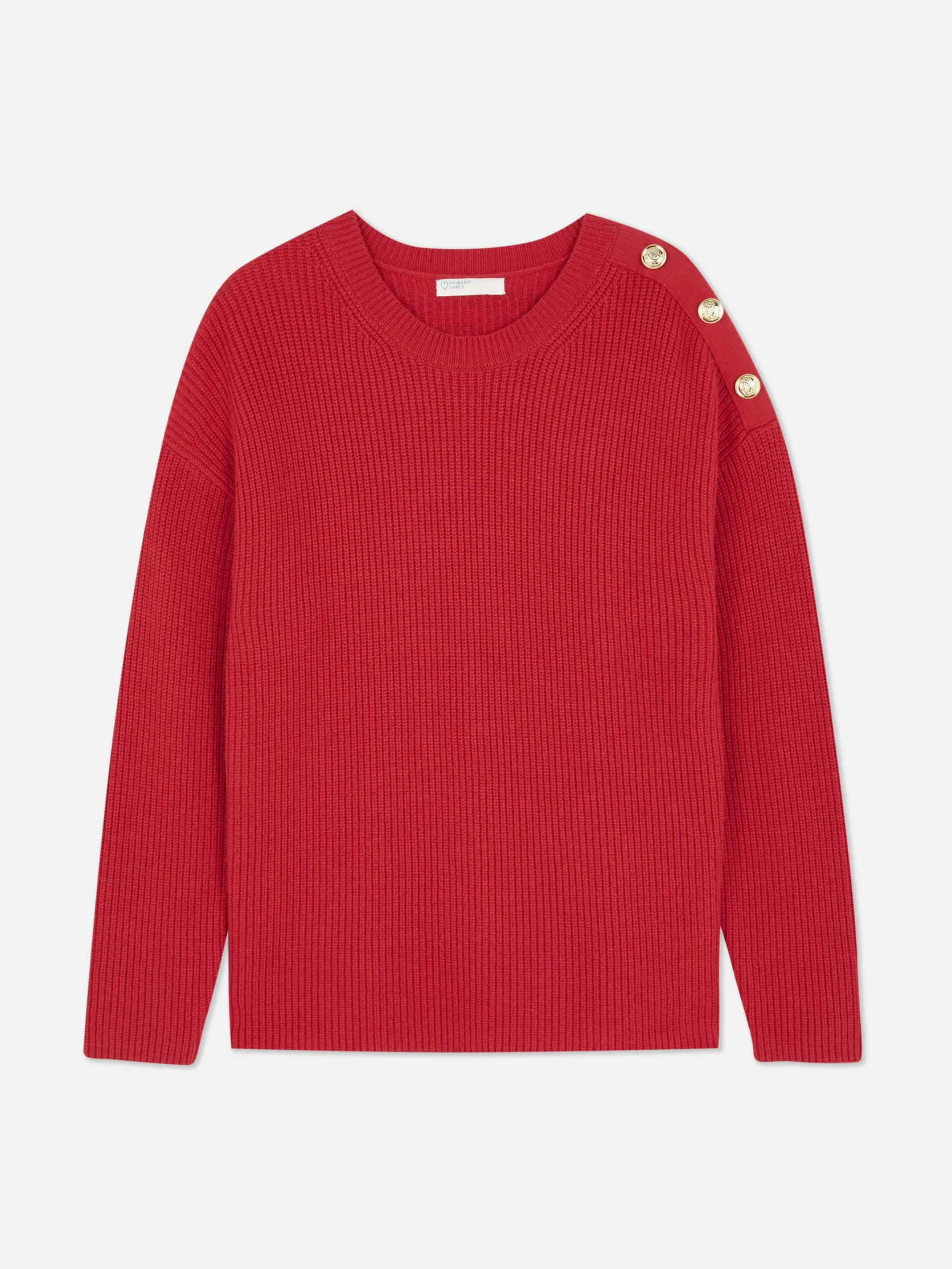 Pulls Et Gilets|Primark Pull à Col Ras-du-cou Et à Boutons Rouge