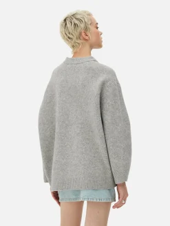 Pulls Et Gilets|Primark Pull à Col Ras-du-cou Oversize Gris clair