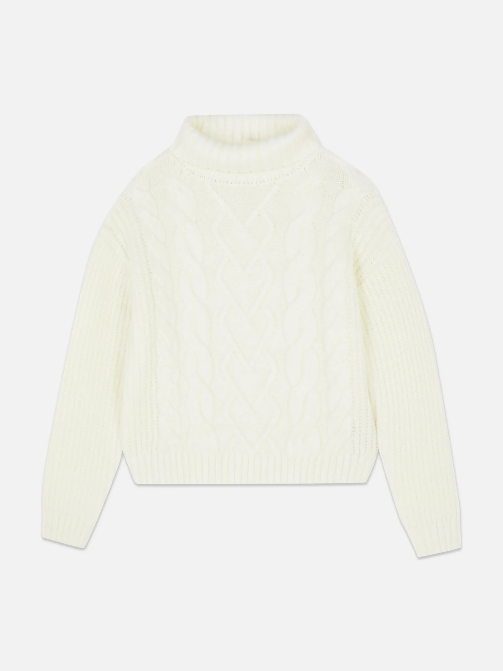 Pulls Et Gilets|Primark Pull à Col Roulé En Maille Torsadée Crème