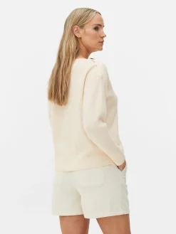 Pulls Et Gilets|Primark Pull à Encolure Bateau Et à épaules Boutonnées Ivoire